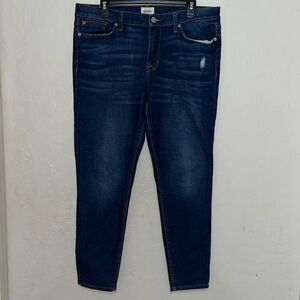Hudson Natalie Super Skinny Blue Factory Distressed Denim Jeans Boho Casual